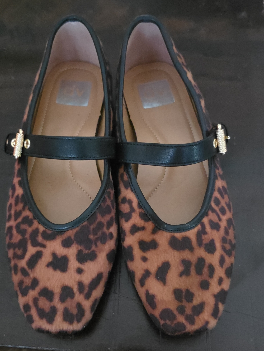 Dolce Vita Leopard Print Flats with Black Strap
